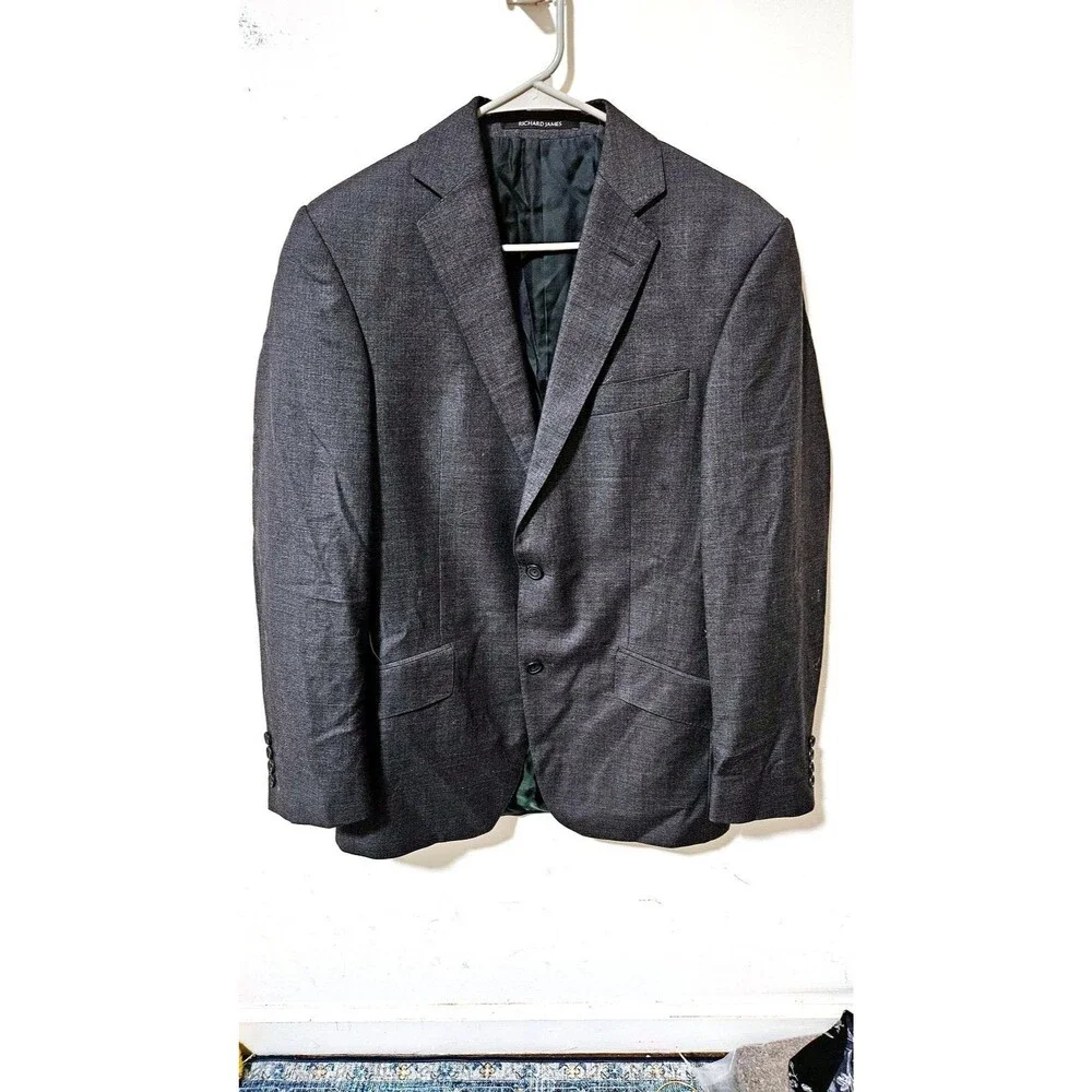 Richard James Savile Row Blazer Men's Dark Gray Blazer Tailored London